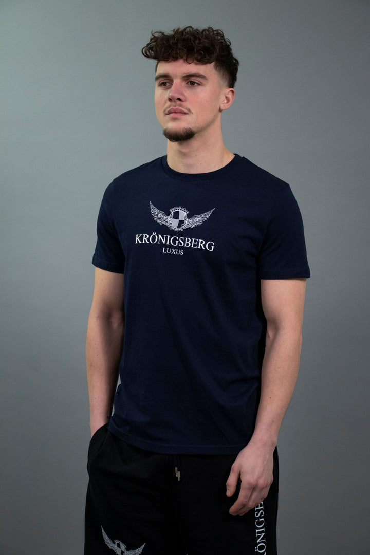 T-Shirt Navy Design Chest Wings
