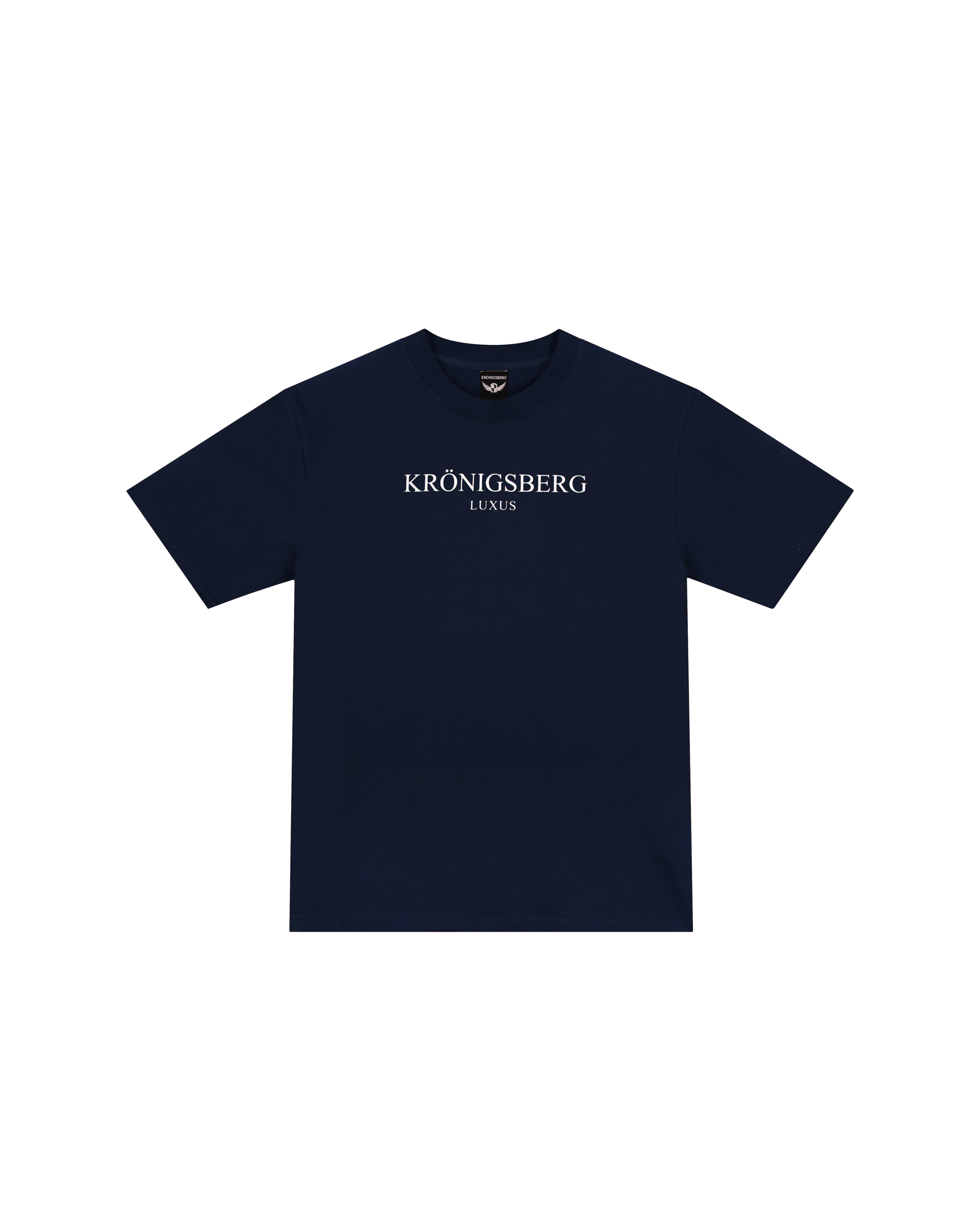 T-Shirt Navy Design Chest Text