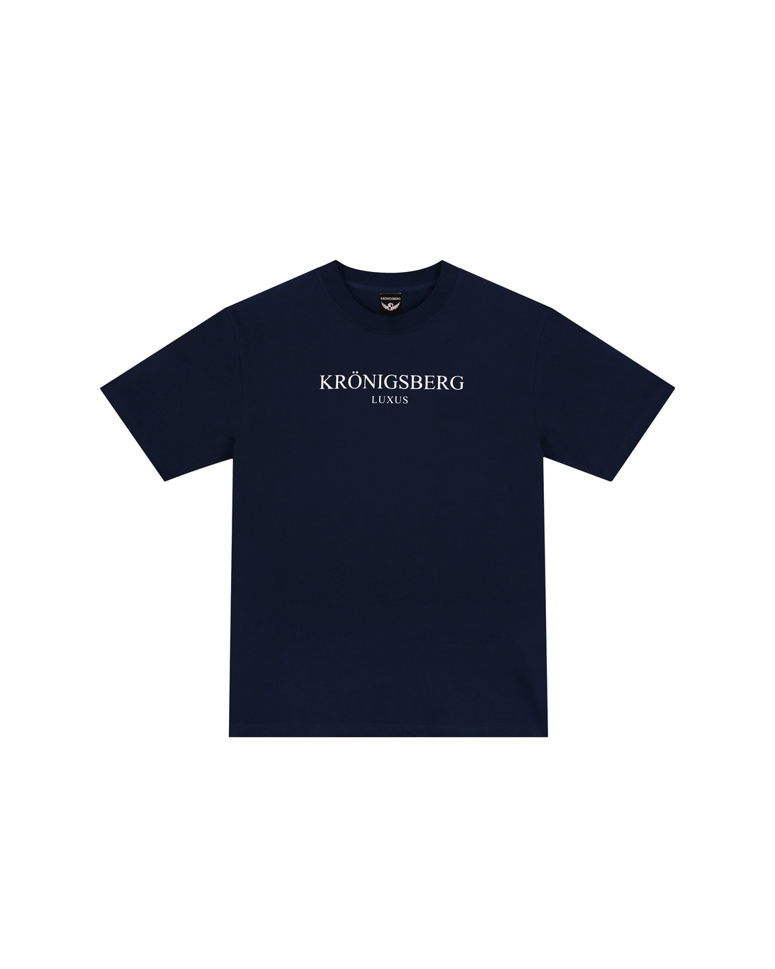 T-Shirt Navy Design Chest Text